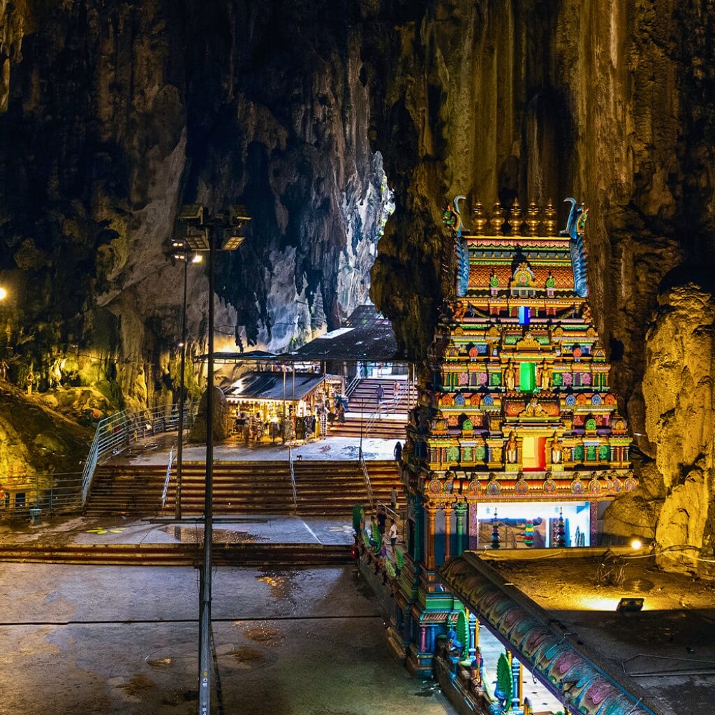 Batu Caves main chamber known as Temple Cave or Cathedral Cave