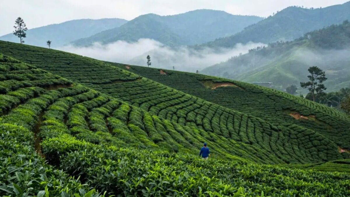 Cameron-Highlands-tea-plantations-with-rolling-green-hills
