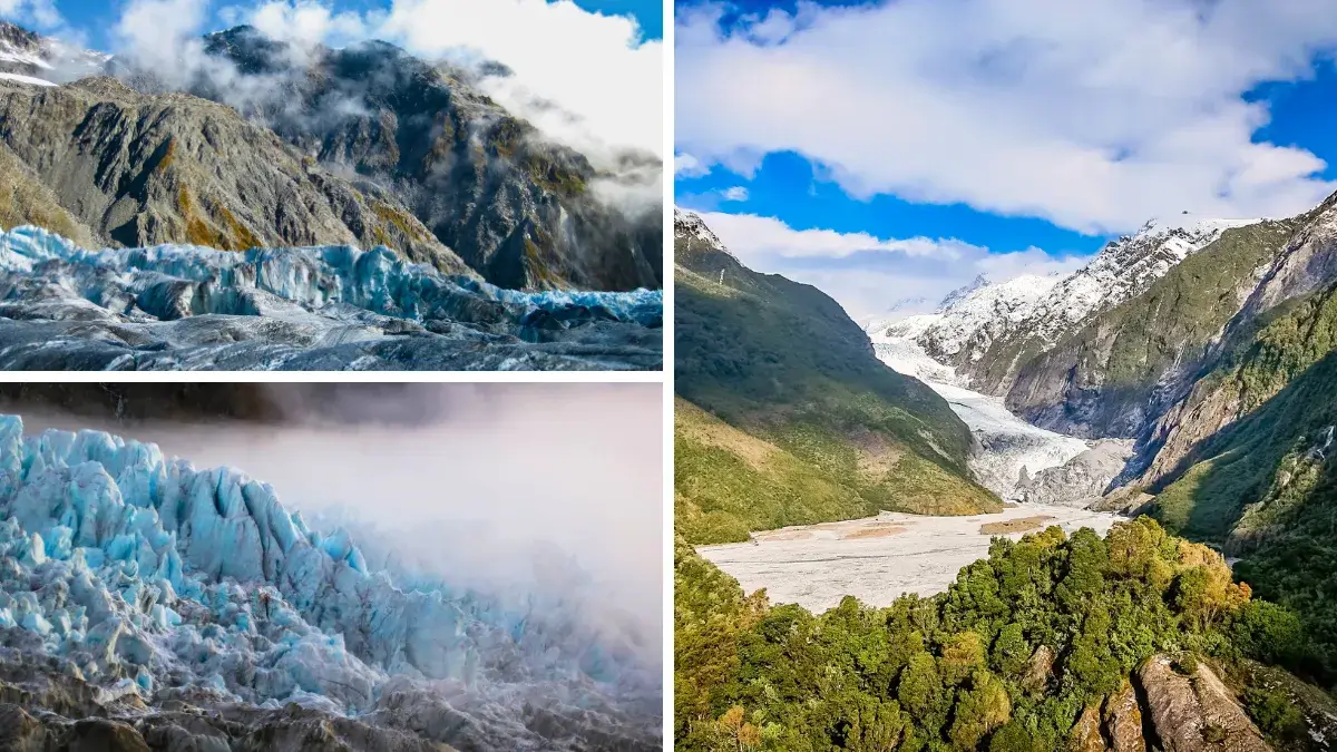 Fox Glacier(Left) and the Franz Joseph Glacier (Right)