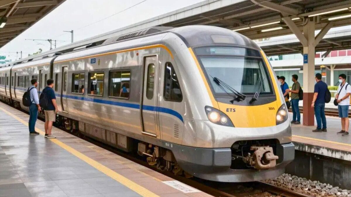Modern Malaysian train at station