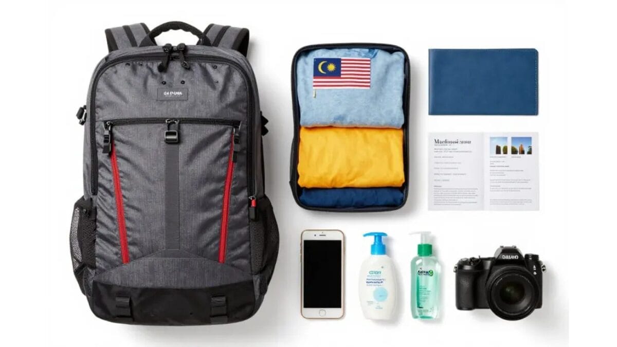 Organized travel backpack with essentials - Solo Travelers Malaysia