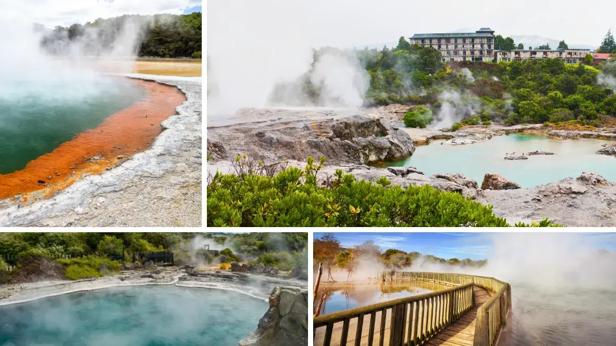Rotorua geothermal features and steaming pools
