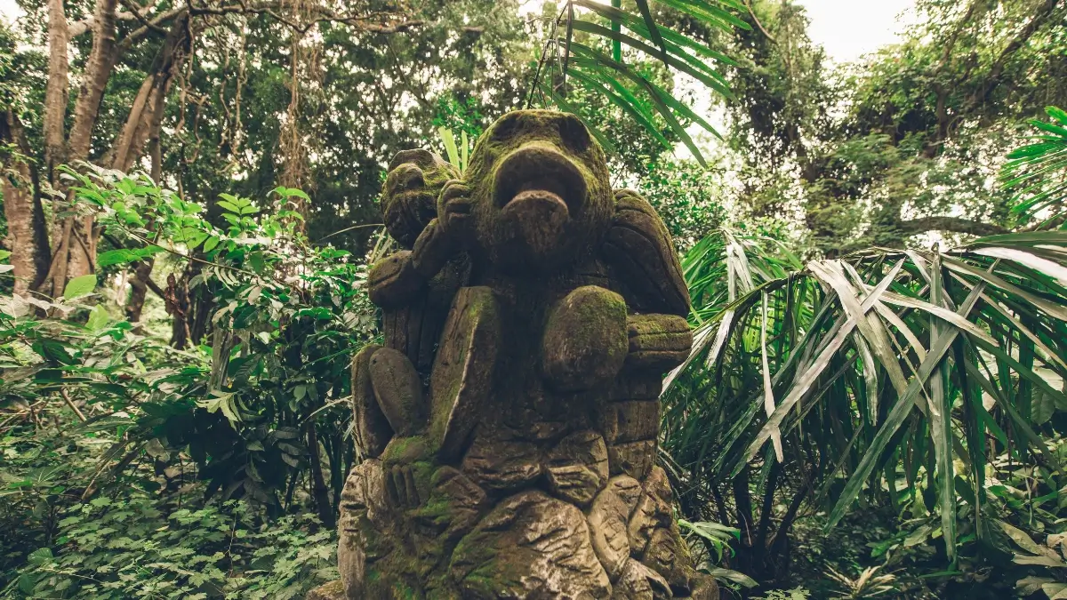 Statue in the Sacred Monkey Forest, Ubud, Bali