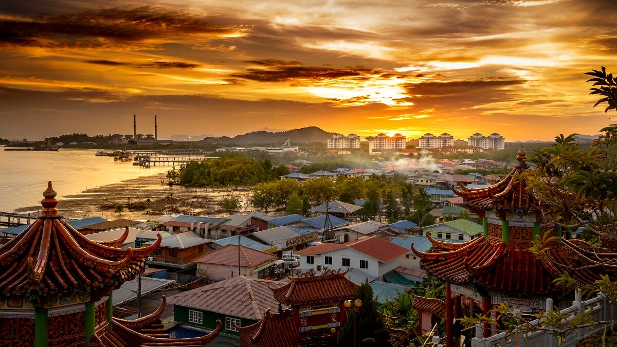 Sunset over Kuching, Sarawak, East Malaysia - Solo Travelers Malaysia