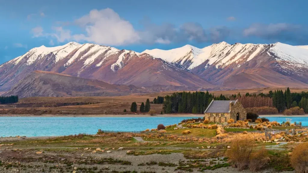 View of the Church of the Good Shepherd by Lake Tekapo