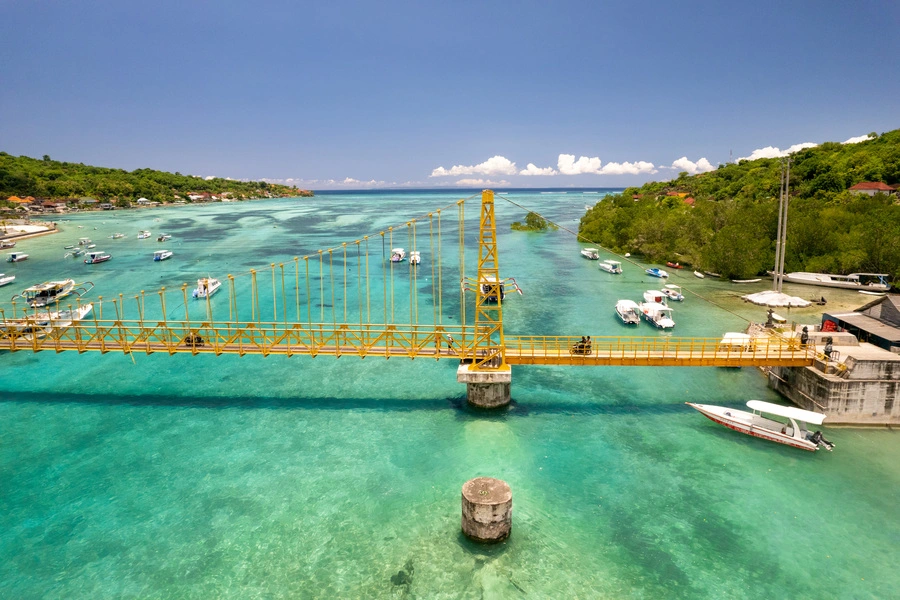 Yellow Bridge connecting Nusa Lembongan and Nusa Ceningan