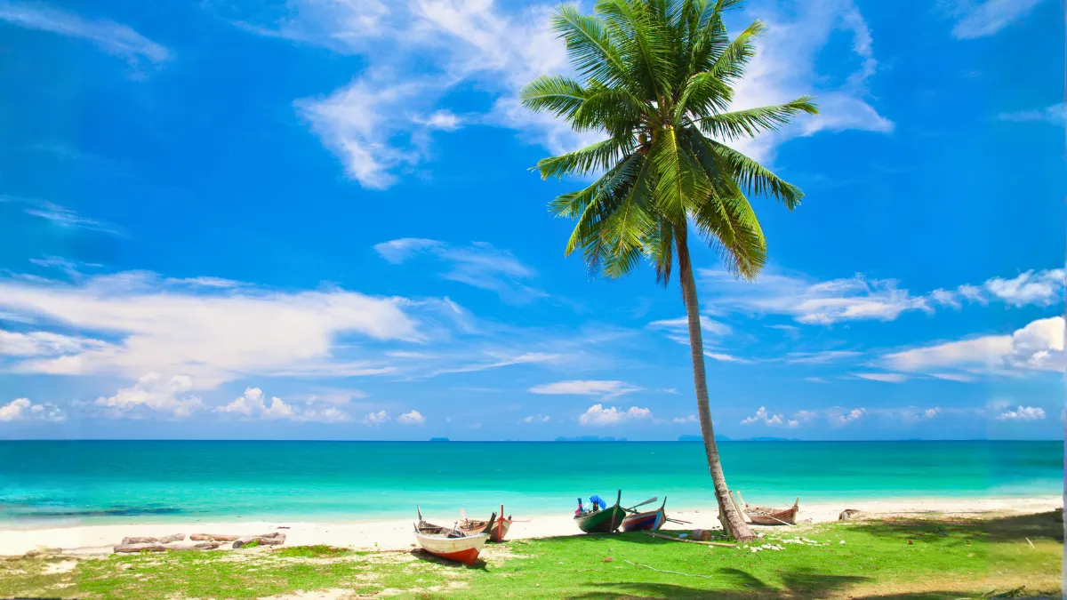 Beach and Fishing Boat, Koh Lanta Yai