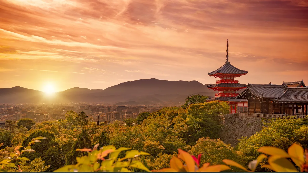Kiyomizudera Temple at Sunset, Kyoto, Japan