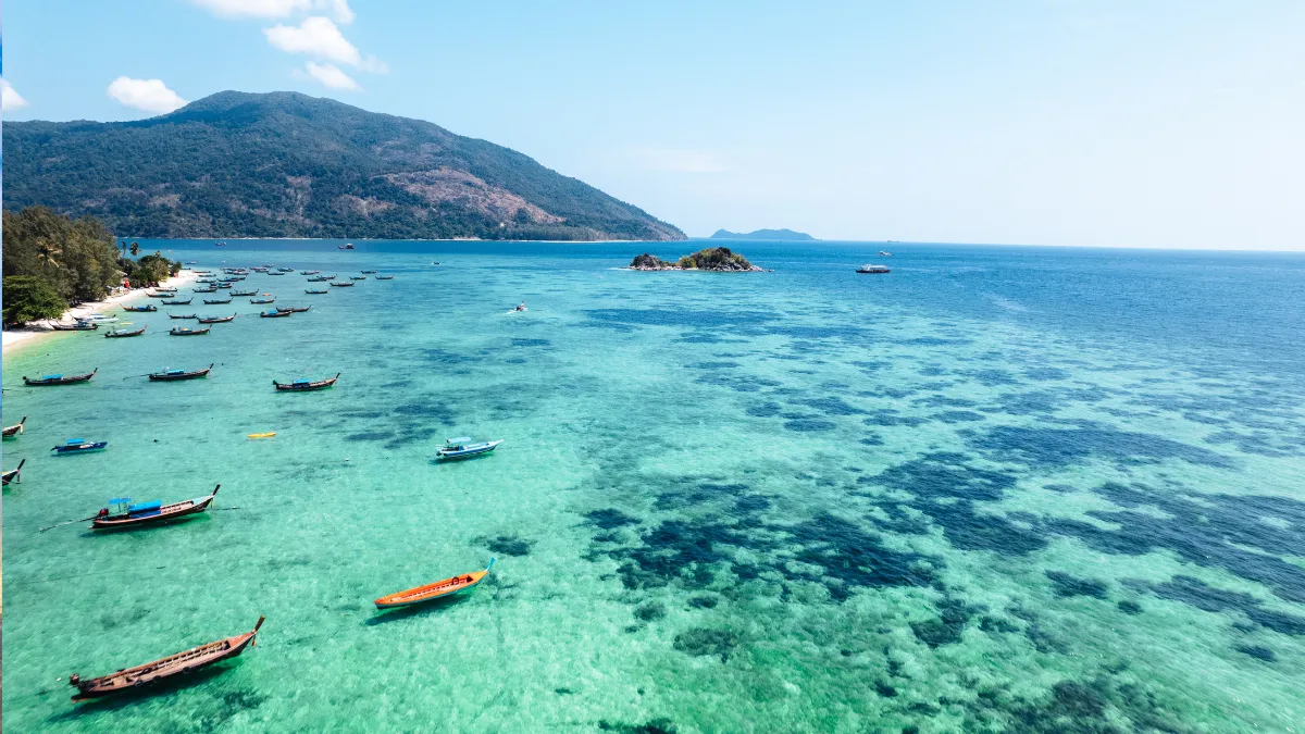 Longtail Boat and Beach at Koh Lipe