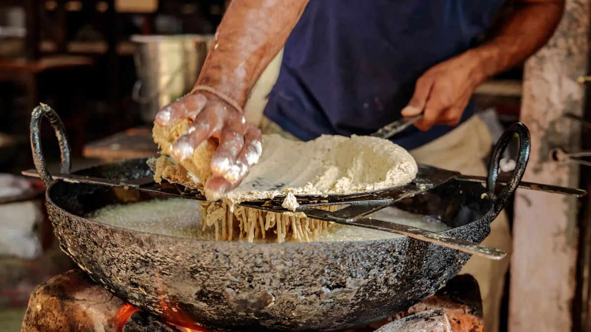 Murukku Indian Street Food being prepared Rajasthan