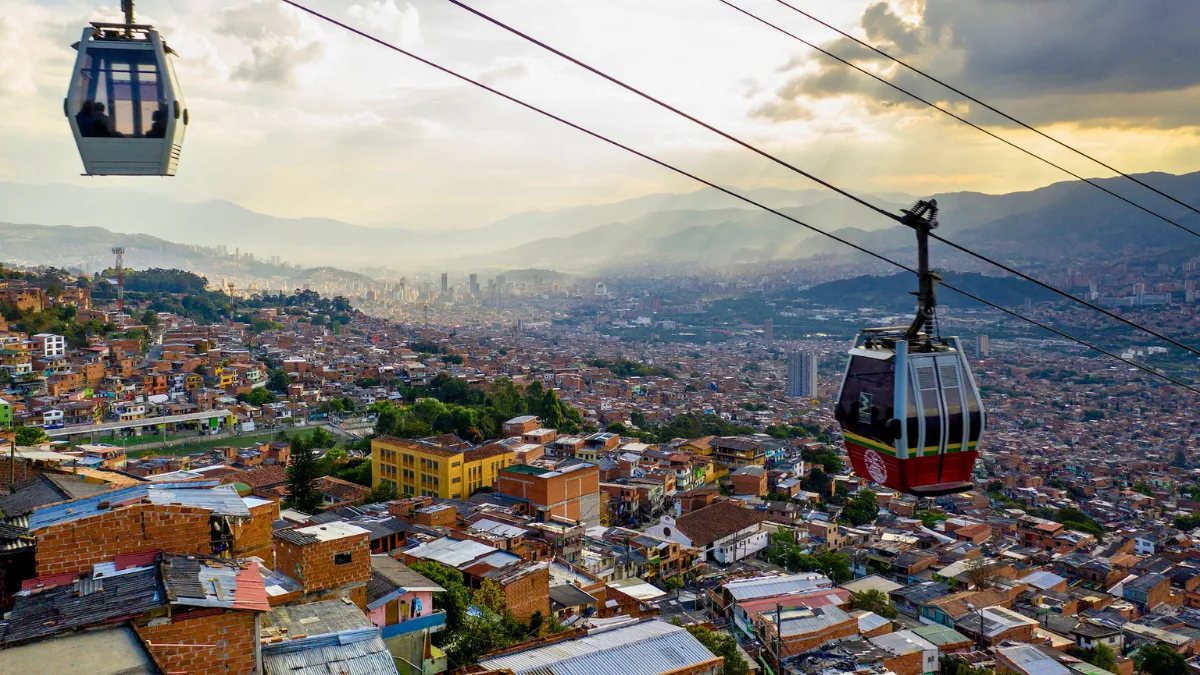 Take the Metrocable over the city of Medellín to get to Parque Arví
