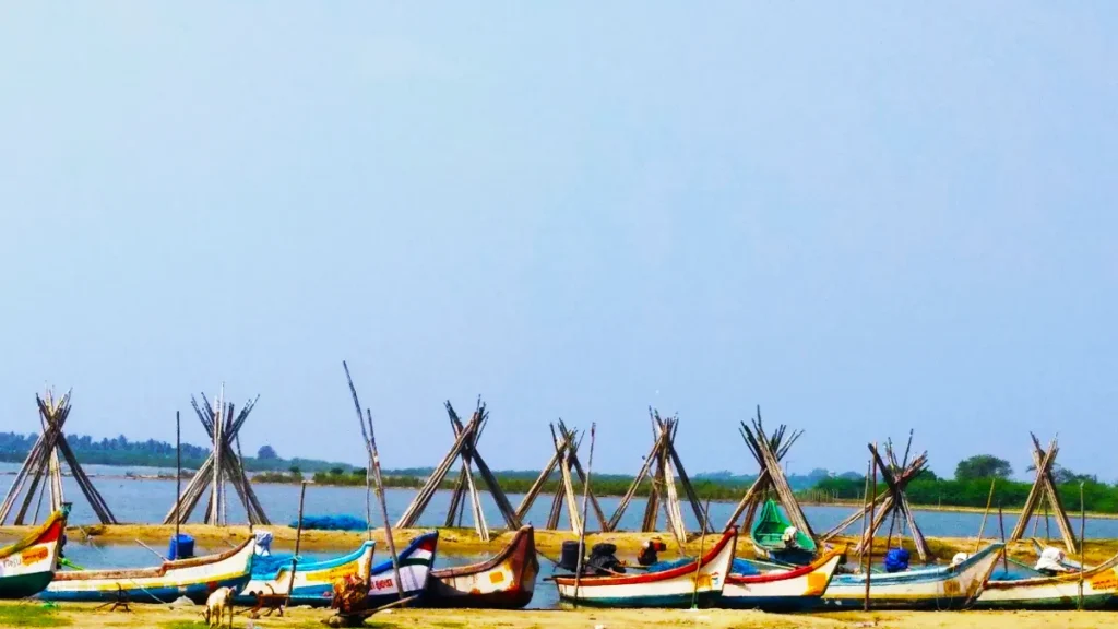 Traditional fishing boats at Chennai, India