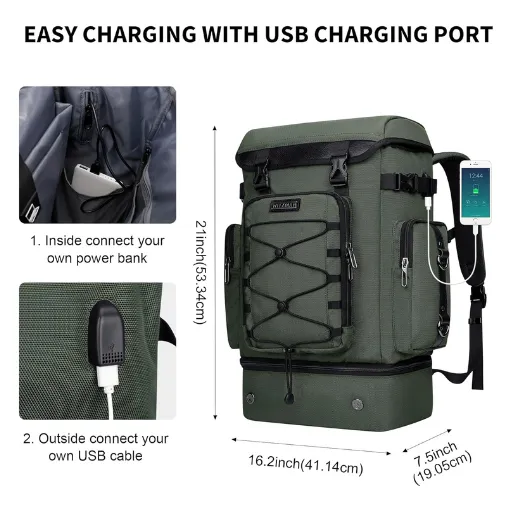 WITZMAN Travel Backpack USB