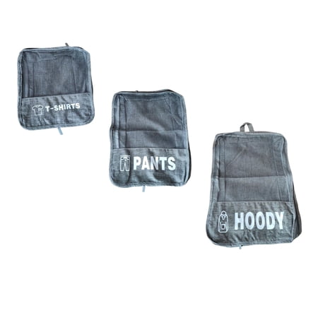 Axioma 3 Pieces Compression Packing Cubes Expandable Travel Organizer Dustproof Luggage Grey