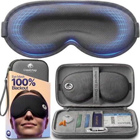 ComfyNap Sleep Eye Mask for Men and Women Zero Eye Pressure 3D Sleeping Mask 100% Light Blocking (Moon)