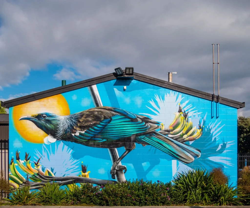 tui mural by Charles Janine Williams in Neale Park