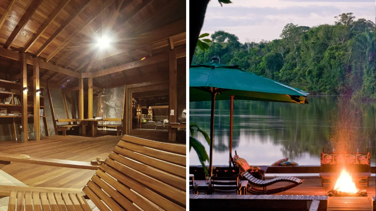Cristalino Lodge Reading room and floating deck