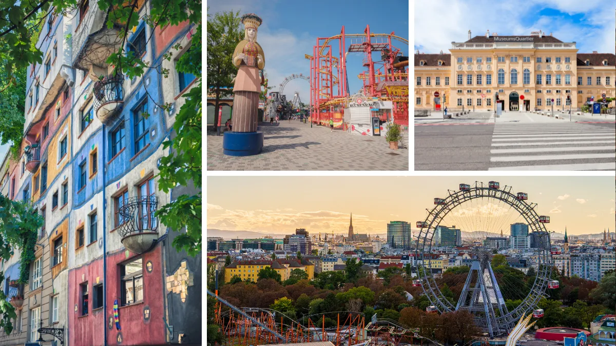 Hundertwasserhaus, Wurstelprater, MuseumsQuartier, Prater Park Ferris Wheel