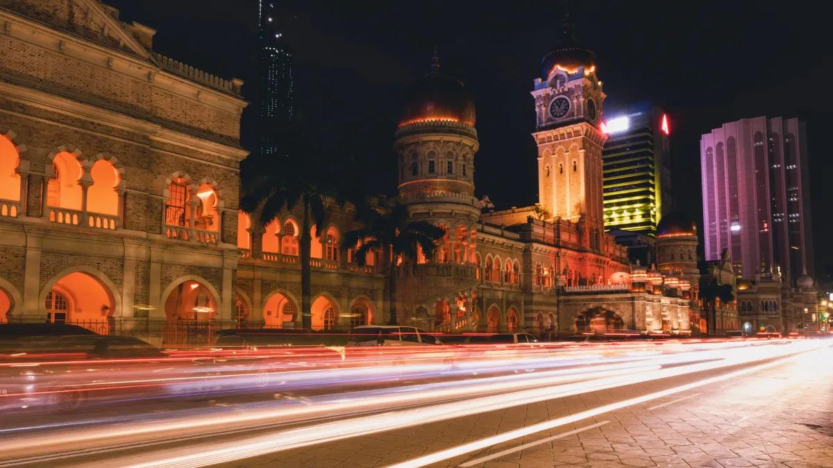 Night Lighting of Sultan Abdul Samad Building Kuala Lumpur, Malaysia