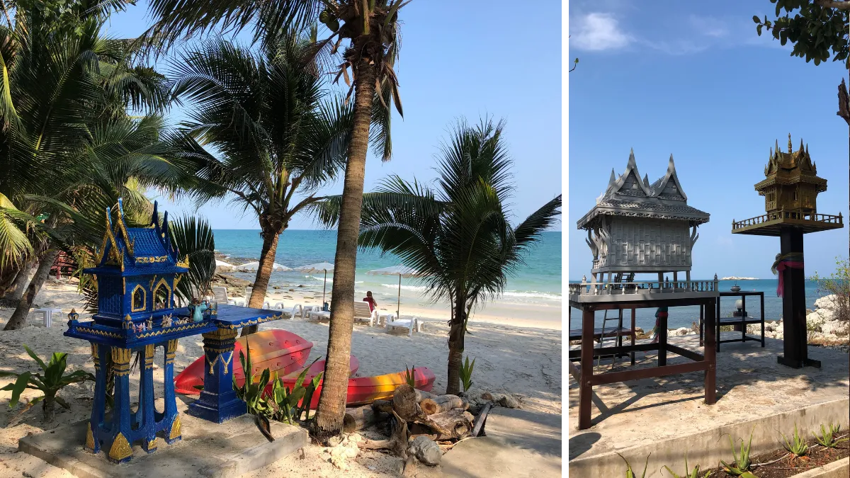 Spirit Houses next to the beach of Koh Samet