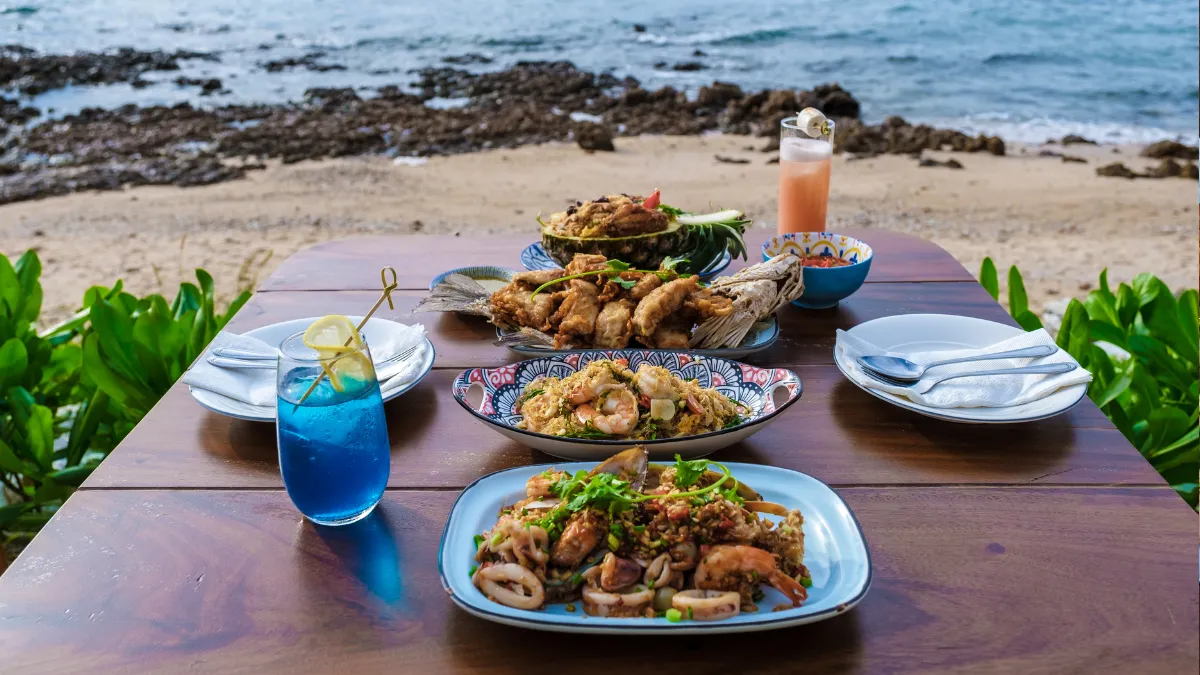 Thai Food and Bbq Fish on the Beach Koh Samet Thailand