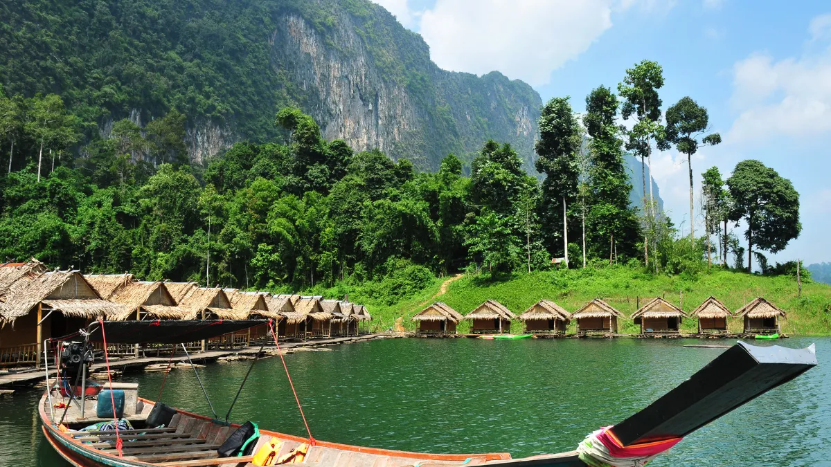 floating villas on Cheow Lan Lake in Khao Sok