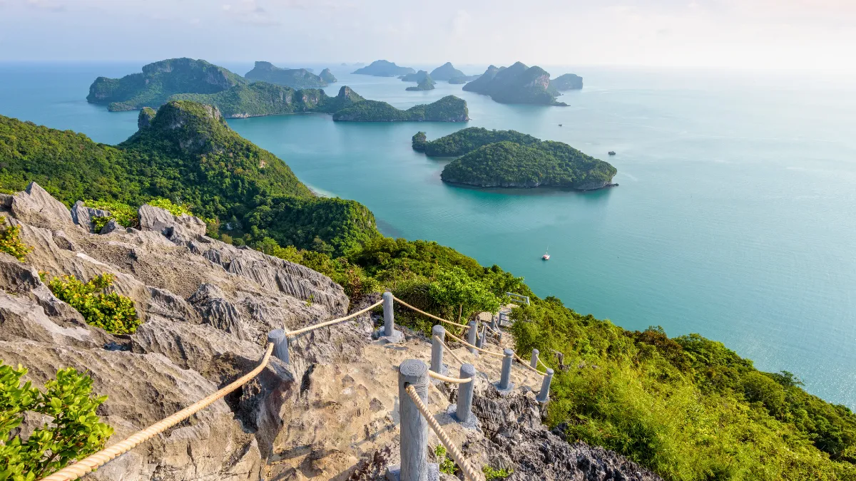 Ko Wua Talap viewpoint looking over Ang Thong National Park