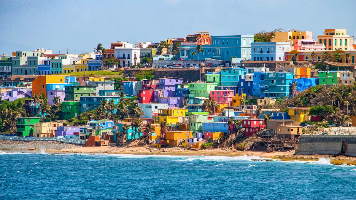Bright colorful houses of San Juan Puerto Rico