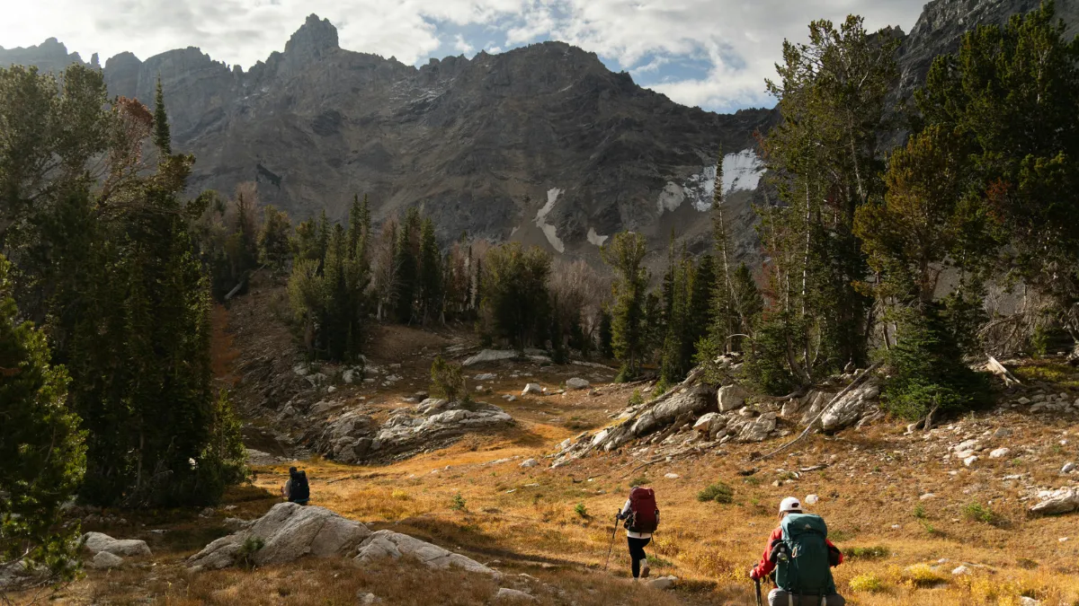 Hiking beneath the Teton Range in Grand Teton National Park