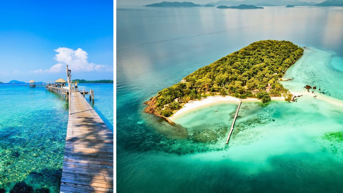 Koh Mak jetty and aerial view