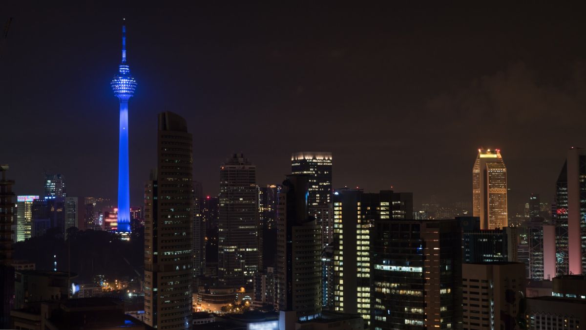 Kuala Lumpur Night Cityscape with Menara KL Tower