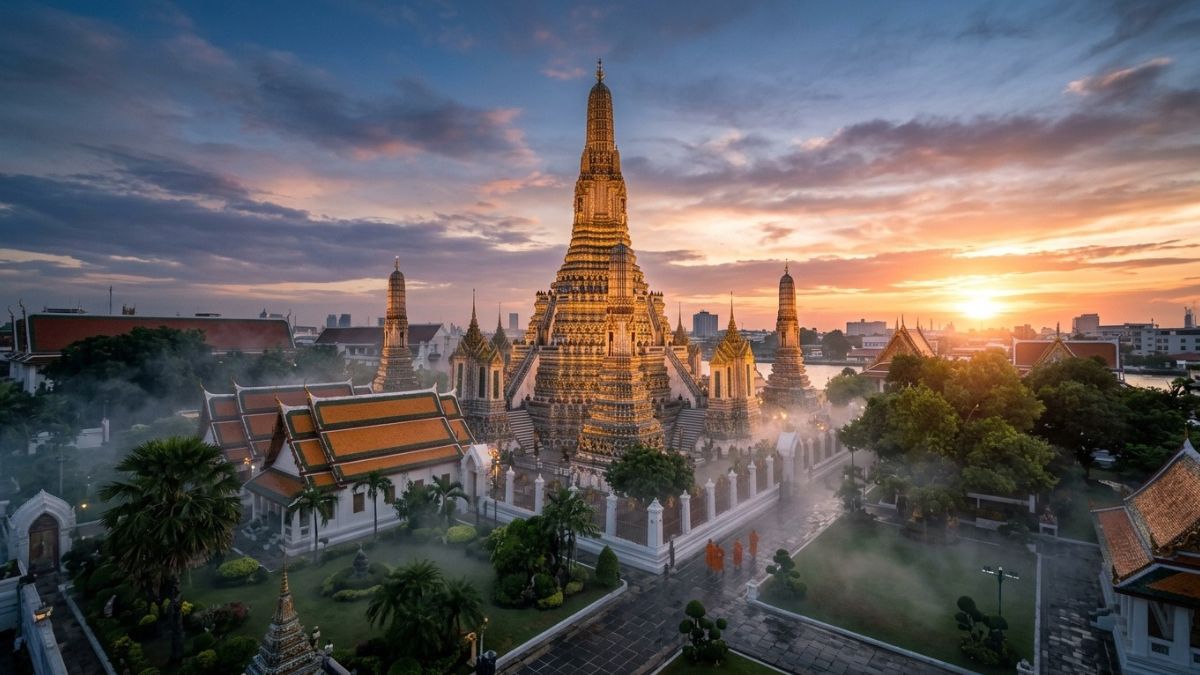Thai Temple complex at dawn