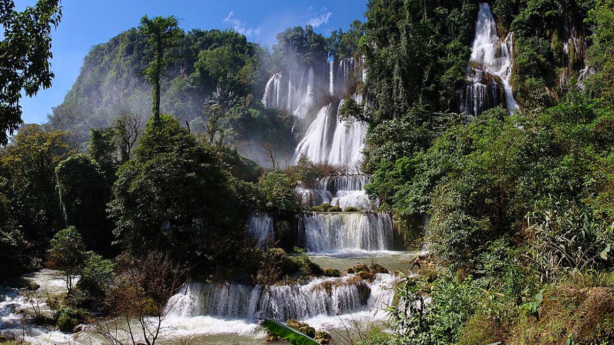 Thi Lo Su waterfall, Thailands largest, in Umphang Wildlife Sanctuary, Tak province