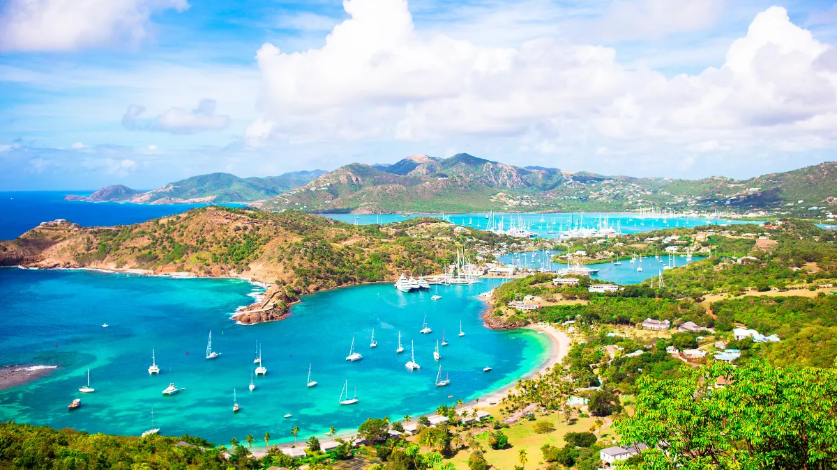 View of English Harbor from Shirley Heights, Antigua
