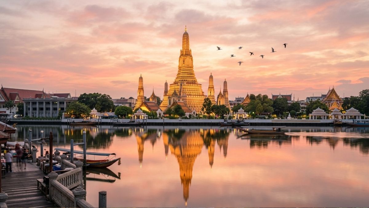 Wat Arun reflecting in river