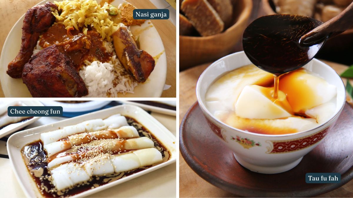 Some of the dishes Ipoh is famous for Nasi ganja, Chee cheong fun, Tau fu fah