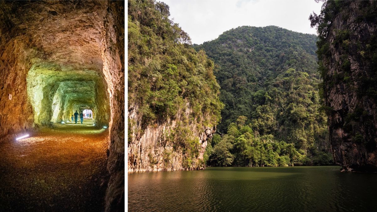 Tasik Cermin Mirror Lake and its tunnel access, Perak