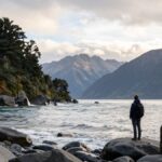 West Coast of the South Island in New Zealand beside the Southern Alps and Tasman Sea